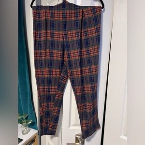 free people pleated plaid pant